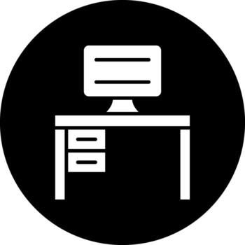 Computer Table Vector Icon Design