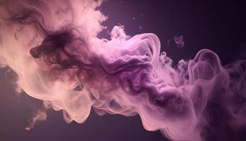 , Flowing light pink, viva magenta smoke with splashes. Soft fluid banner, spring female mood, 3D effect, modern macro realistic abstract background illustration, ink in water effect. photo