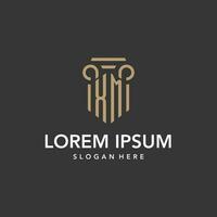 XM logo monogram with pillar style design vector