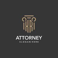 XR logo monogram with pillar style design vector