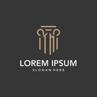 TM logo monogram with pillar style design vector