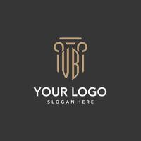 VB logo monogram with pillar style design vector