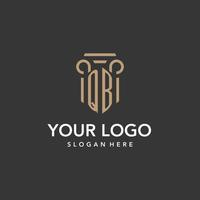 QB logo monogram with pillar style design vector