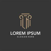 LM logo monogram with pillar style design vector