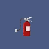 fire extinguisher in pixel art style vector