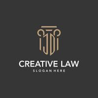 JD logo monogram with pillar style design vector