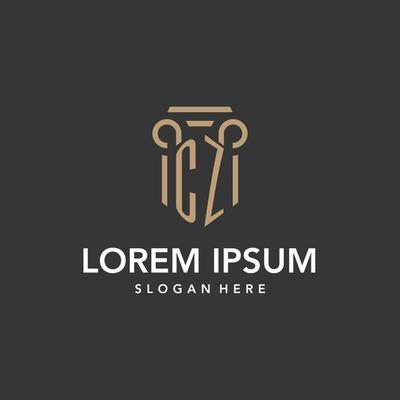 CZ logo monogram with pillar style design
