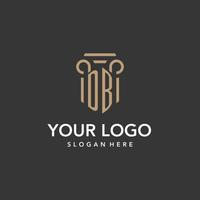 DB logo monogram with pillar style design vector