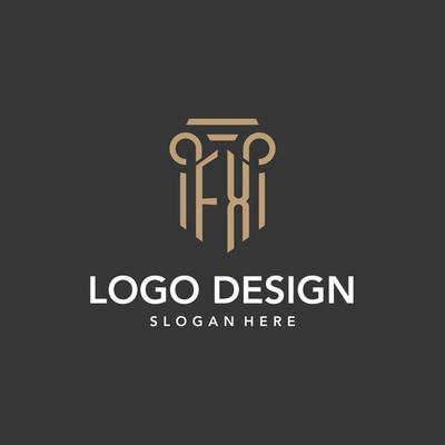 FX logo monogram with pillar style design