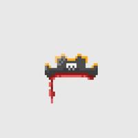 pirate hat in pixel art style vector