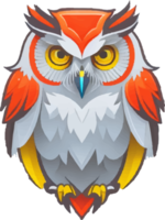 Owl Logo Mascot with Orange Color png