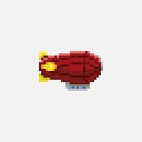 airship in pixel art style vector