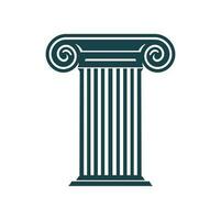 Column, ancient Greek pillar icon, legal attorney vector