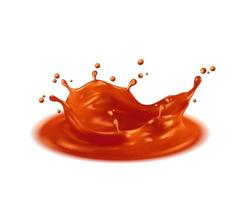 Corona crown caramel sauce splash, liquid candy vector