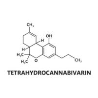 Tetrahydrocannabivarin cannabinoid molecule vector
