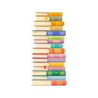 University education, bookstore cartoon book stack vector