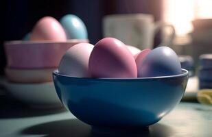 Pascua de Resurrección huevo fiesta saludo tarjeta modelo ai generado ilustración foto