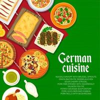 German cuisine food menu page cover template vector