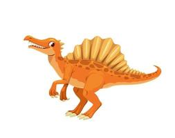 dibujos animados Spinosaurus dinosaurio gracioso personaje vector