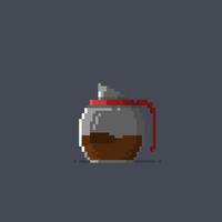 coffee cup in pixel art style vector