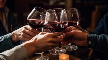 People's hands are minted with glasses of wine Illustration photo