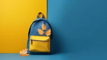 Back to school background with school bag. Illustration photo