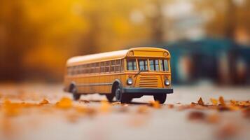 Yellow school bus. back to school background. Illustration photo