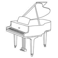 piano en garabatear estilo. mano dibujado vector ilustración musical instrumento