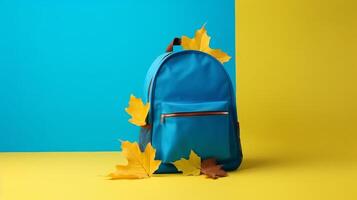 Back to school background with school bag. Illustration photo