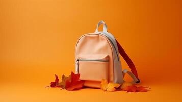 Back to school background with school bag. Illustration photo