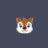 squirrel head in pixel art style vector