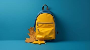 Back to school background with school bag. Illustration photo