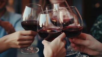 People's hands are minted with glasses of wine Illustration photo