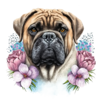 mignonne peu chiot fleur ai génératif png