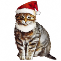 Noël mignonne chats ai génératif png