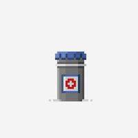 medical pill pack in pixel art style vector
