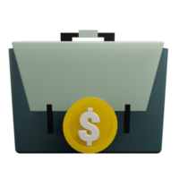 Financial bag 3d icon png