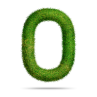 Green grass number 0 for education concept png