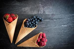 Fresh berry fruits in the cones photo