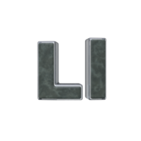 Letter L 3D render transparent background png