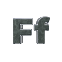 Letter F 3D render transparent background png