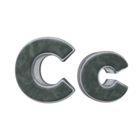 Letter C 3D render transparent background png