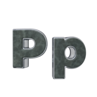 Letter P 3D render transparent background png