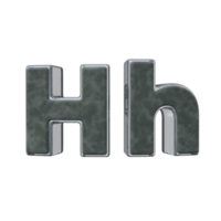 Letter H 3D render transparent background png