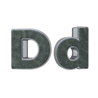 Letter D 3D render transparent background png