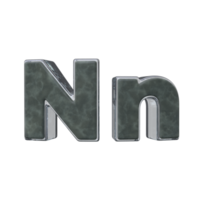 Letter N 3D render transparent background png