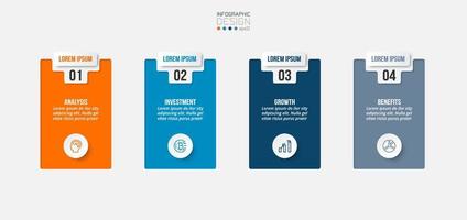 Infographic template business concept with step. vector