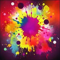 Colorful paint splashes on a colorful background photo