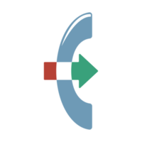 telefon ikon i platt stil. kontor knapp design och tecken. färgrik png illustration.