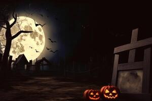 Halloween background with pumpkins photo